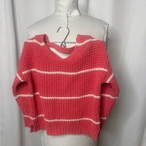 Cozy Pink Striped Sweater